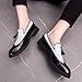 HuitJours Mens Loafer Two Tone Colors Slips on Shoes Tassel Crocodile Pattern Pull on Novelty Club Fashion Shoes (11,E-White)