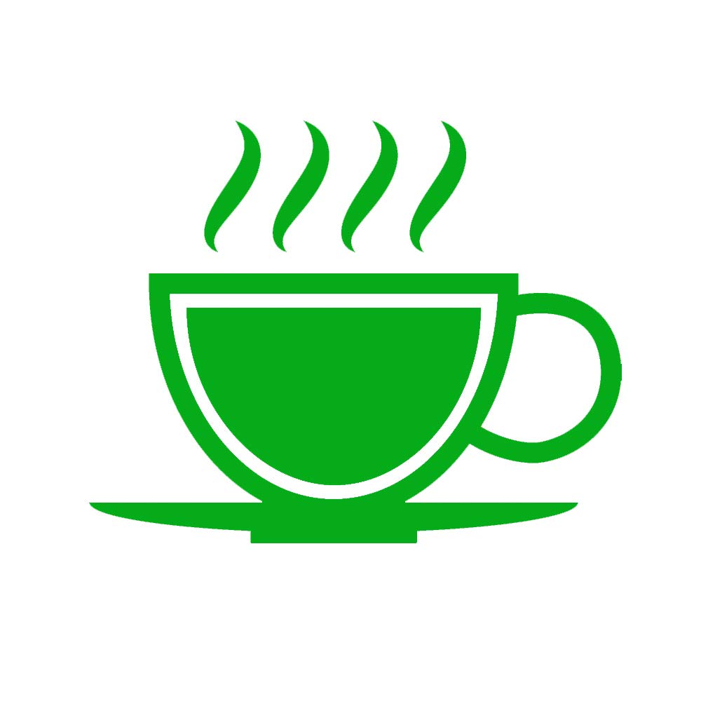 Coffee/Cafe Loyalty Card Stamp, 11mm Steaming Cup Image. Fast Acting, Self-Inking Stamp (Green Ink Colour)