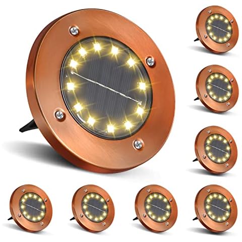 HOFLYW Outdoor Solar Disc Lights 8 Pack Cover