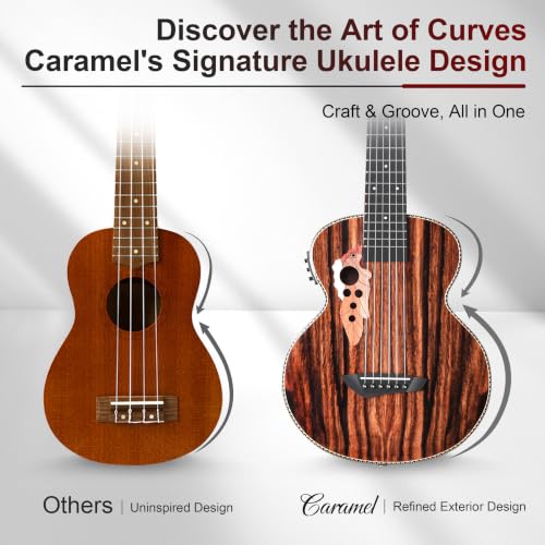 Image of 30inch Caramel GEG94 Ebony Wood Electric Guitalele