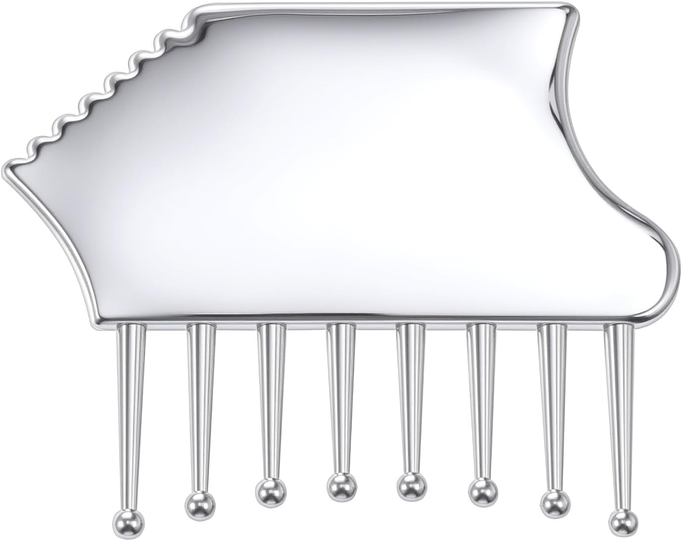 Silver Gua Sha Massage Comb Manual Massage Combs Metal Gua Sha Scrap Comb Portable Whole Body Skin Care Massager Tools for Head Neck Shoulders Legs Arms Valentine's Day