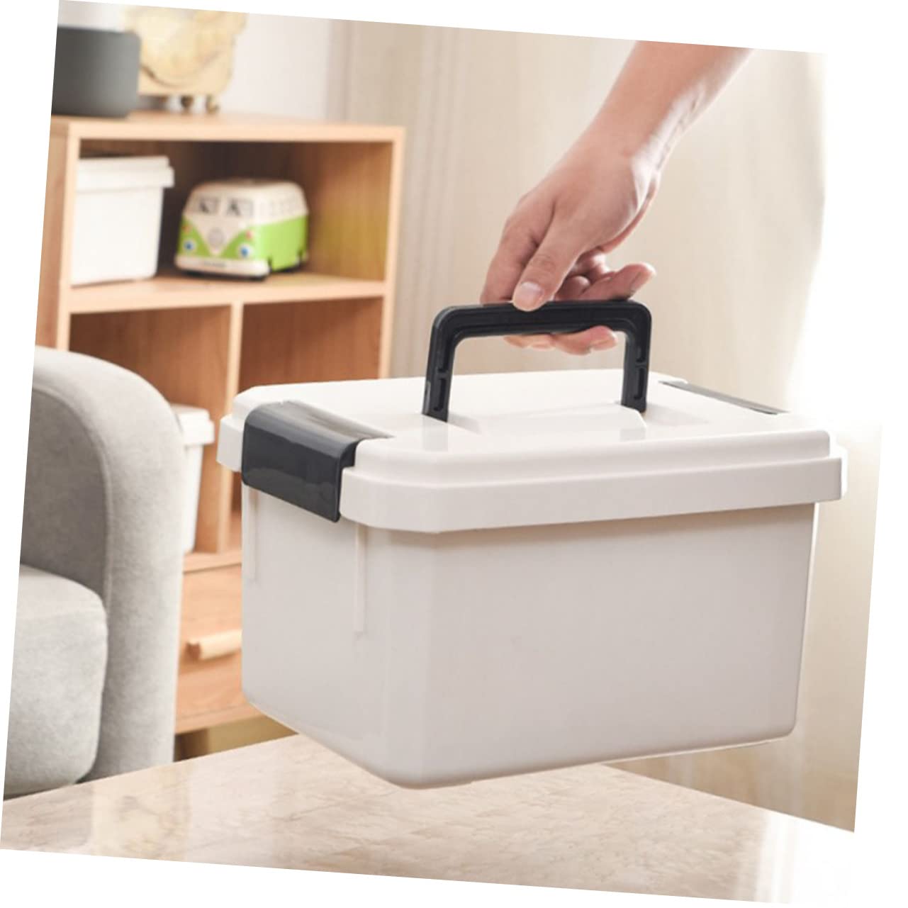 1pezzi Scatola Portatile Per Medicinali Capacità Con Maniglia Organizer Multiuso Per Casa e Ufficio Robusta e Durevole Perfetta Per Pronto Soccorso e Stoccaggio Medicinali