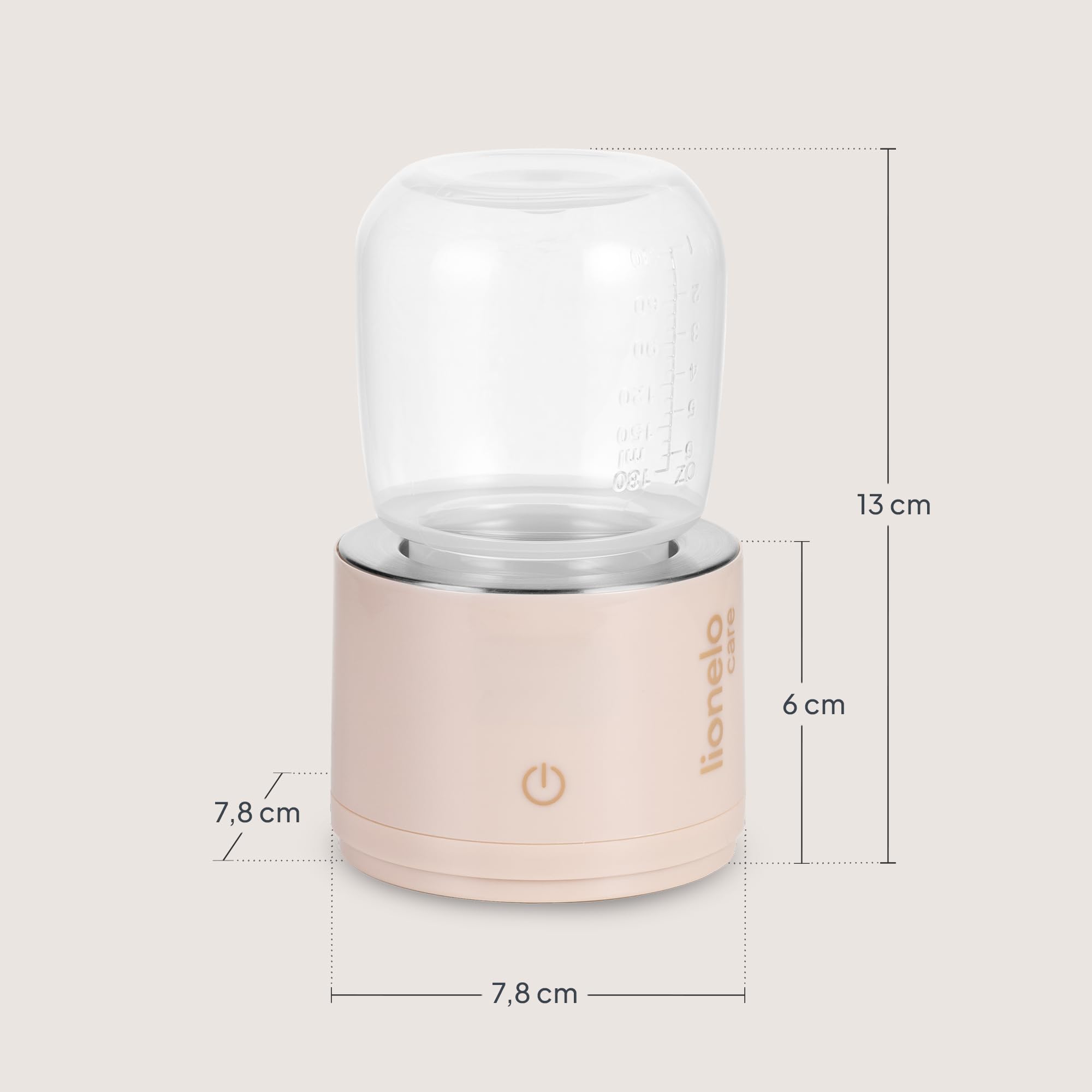 Lionelo Thermup Swift Calentador de Biberones Portátil Inalámbrico, Batería Recargable 5000 mAh USB-C, Calienta Leche Infantil 37-50 °C, Mantiene 6 h, 5 Adaptadores, Sensor sin Líquido