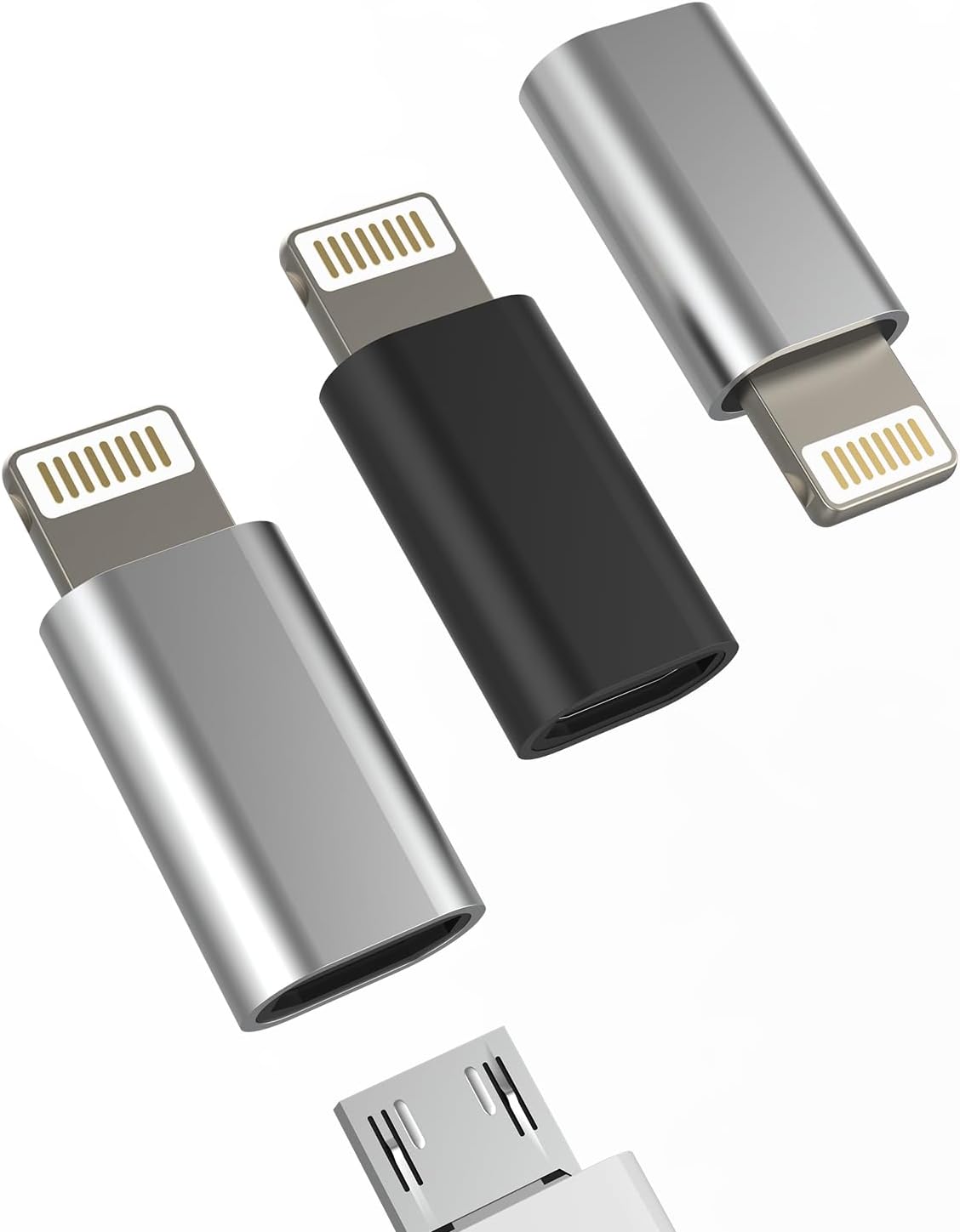 Lightning Male to Micro USB Female Adapter(3pack)Android Charging Port ...