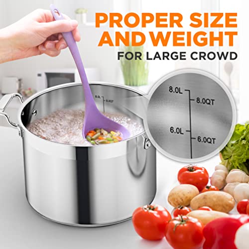 Nutrichef 8-Quart Stainless Steel Stockpot - 18/8 Food Grade Heavy Duty Large Stock Pot For Stew, Simmering, Soup, Includes Lid, Dishwasher Safe, Works W/Induction, Ceramic & Halogen Cooktops #TOP4