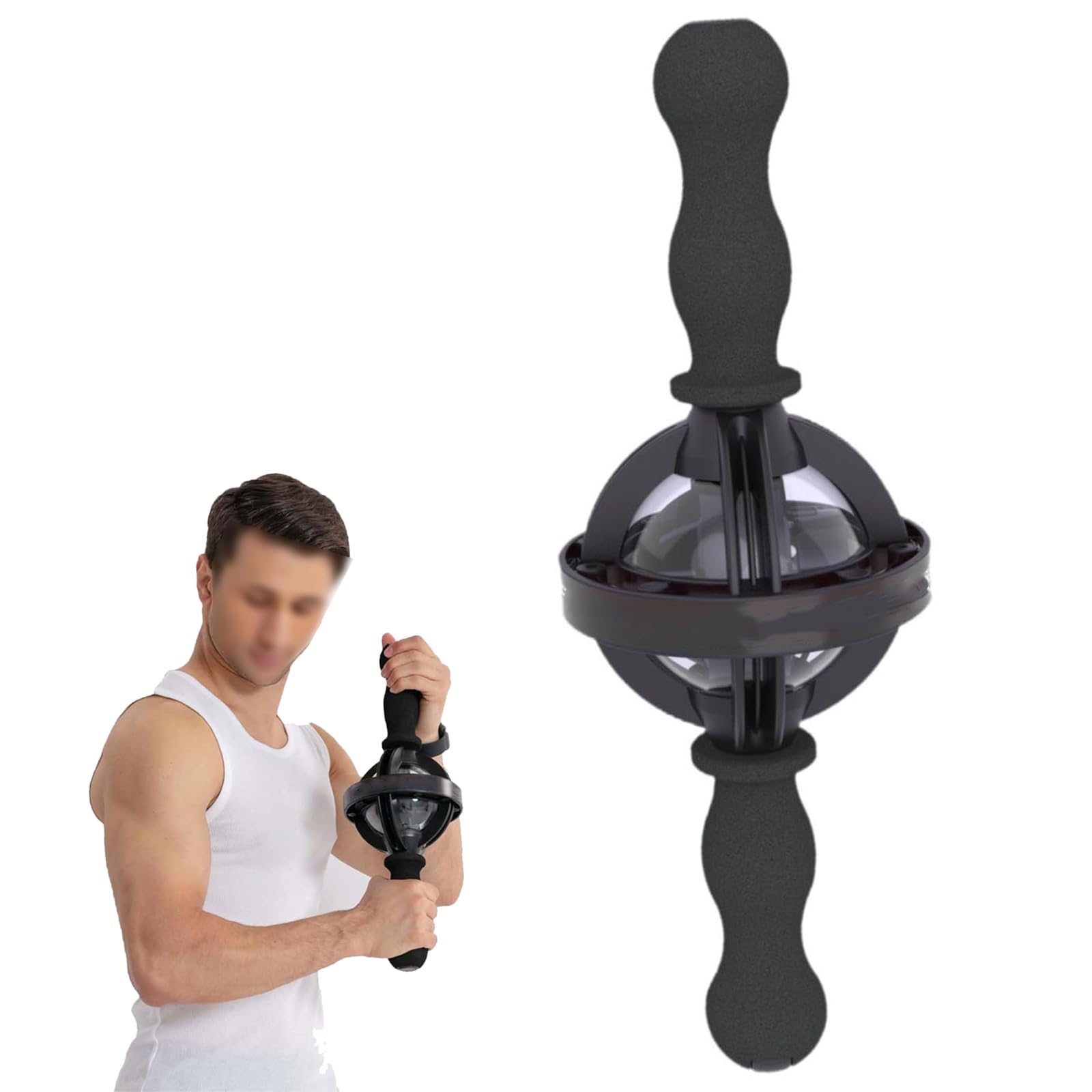 Balle de bras et entraîneur de force musculaire gyroscopique à Led avec cordon