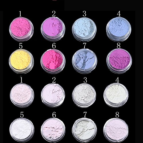 Prestige Nail Decorations (10jars, Multi-Color Photochromic Pigment) Easy to Apply on Natural or Artificial Nails. Widely Used in Cosmetic, Paint, Coating, Nail Polish, Plastic, Fabric, etc.
