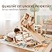 Goodevas 5-in-1 Montessori Klettergerüst Indoor aus Holz mit Rutsche – Kletterdreieck Montessori für Kinder ab 1 Jahr, Indoor Spielplatz Baby Kletterset, Indoor Kletterspielzeug Dreieck