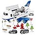 FunLittleToy Airplane Toys with 6 Police Die-cast Toy Cars and Accessories, Police Airplane Play Vehicle Set for Kids Gifts