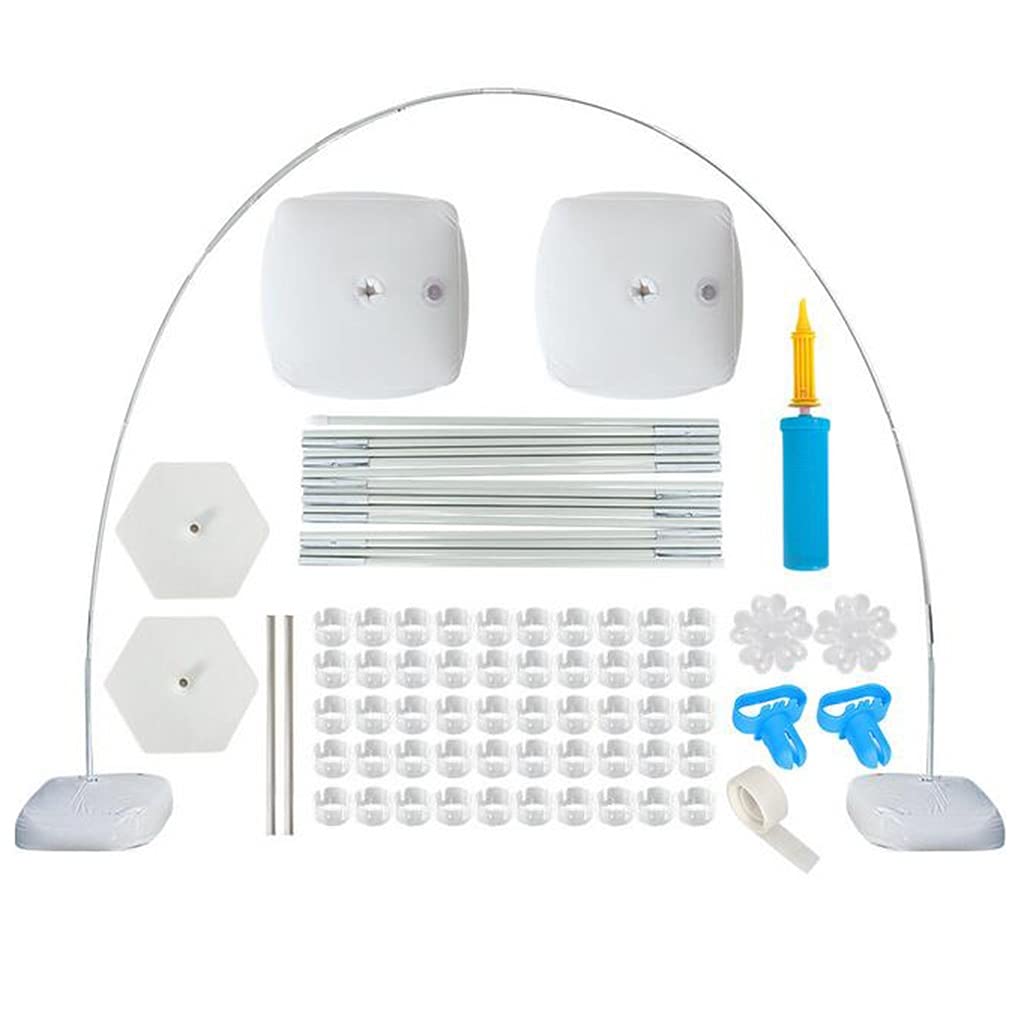 HAOXJ1 Balloon Arch Stand Kit,Balloons Stand Holder Complete Accessories with Balloon Clips and Inflator for Festival Party Holiday Party (Color : White)