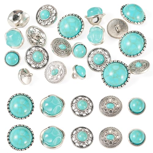 Boutons ronds et plats turquoise Beadthoven pour réparer facilement vos vestes perdues