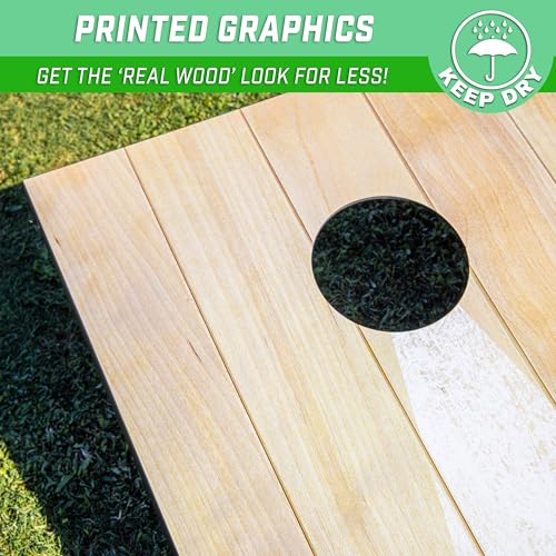 Image of GoSports 3 x 2 ft Cornhole Board Set - Portable Outdoor Toss Game for Adults & Family - Includes Set of 8 Bean Bags with Built-in Storage - Choose Your Style