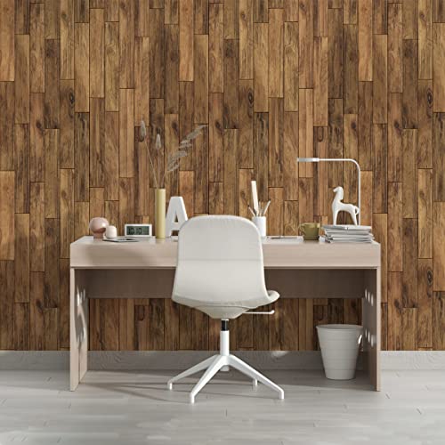 Image of DWELLSINDIA Vertical Wooden Bricks Self Adhesive Wallpaper Peel & Stick, Waterproof, Scratch Resistant, Laminated (41cm x 244cm, Vertical Wooden Bricks)