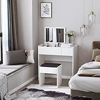 HOMCOM Tavolo Per Trucco Bambne Con Sgabello E Speccho Rosa | Aosom