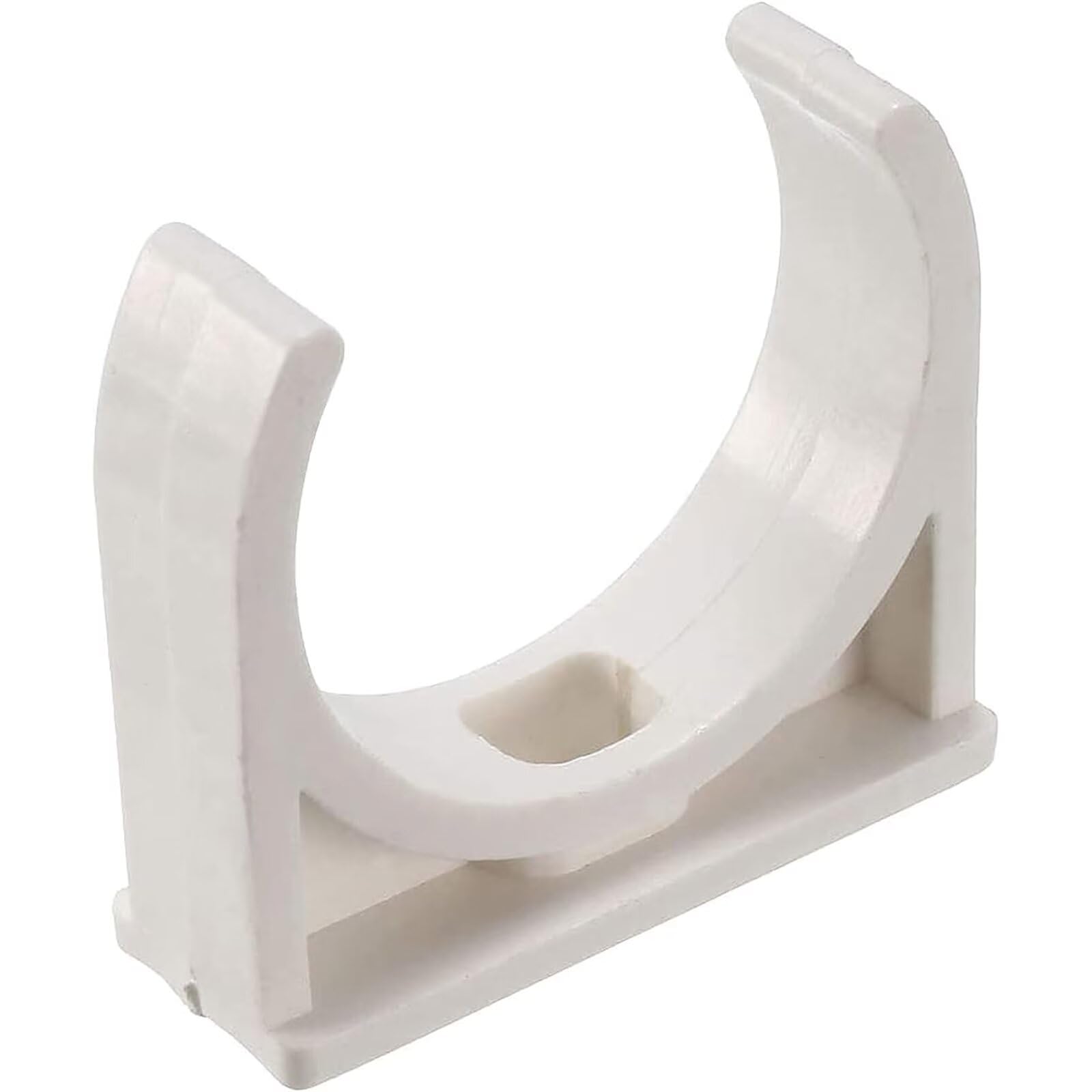 25 Pcs U-Shaped PVC Water Pipe Clamps, Clips Fit for 2" (50mm) Pipes, TV Trays Tubing Hanger Support Pex Tubing (White 50mm)