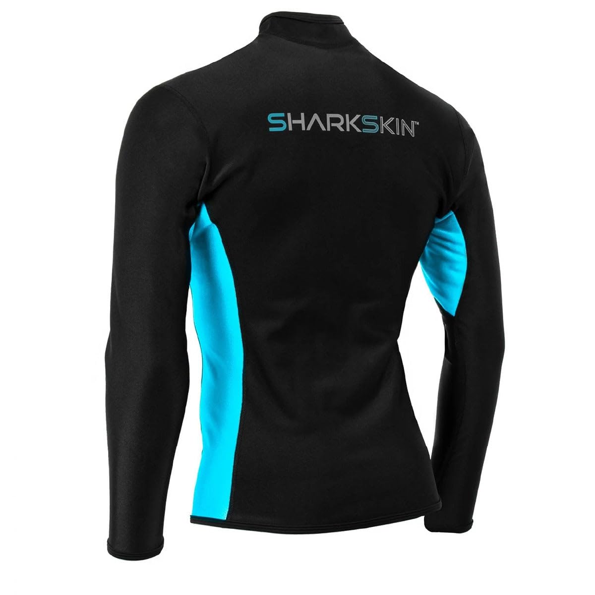 Sharkskin Men's Chillproof Long Sleeve Full Zip Top, Black/Blue Large