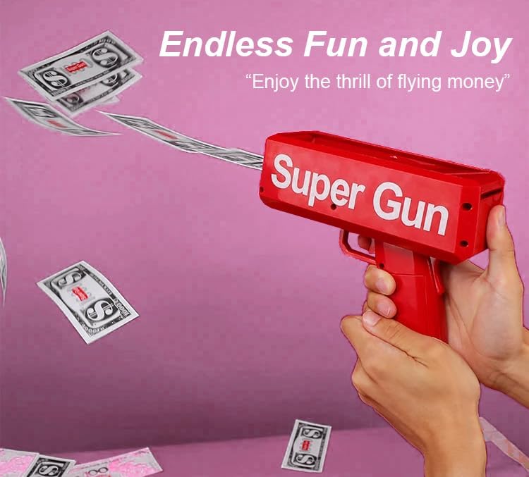 Image of Cash Cannon Money Gun Toy for Kids and Adults with Fake Dollar Bundle Party Celebration Toy for Weddings Birthdays Events Easy Trigger Manual Fun Prop