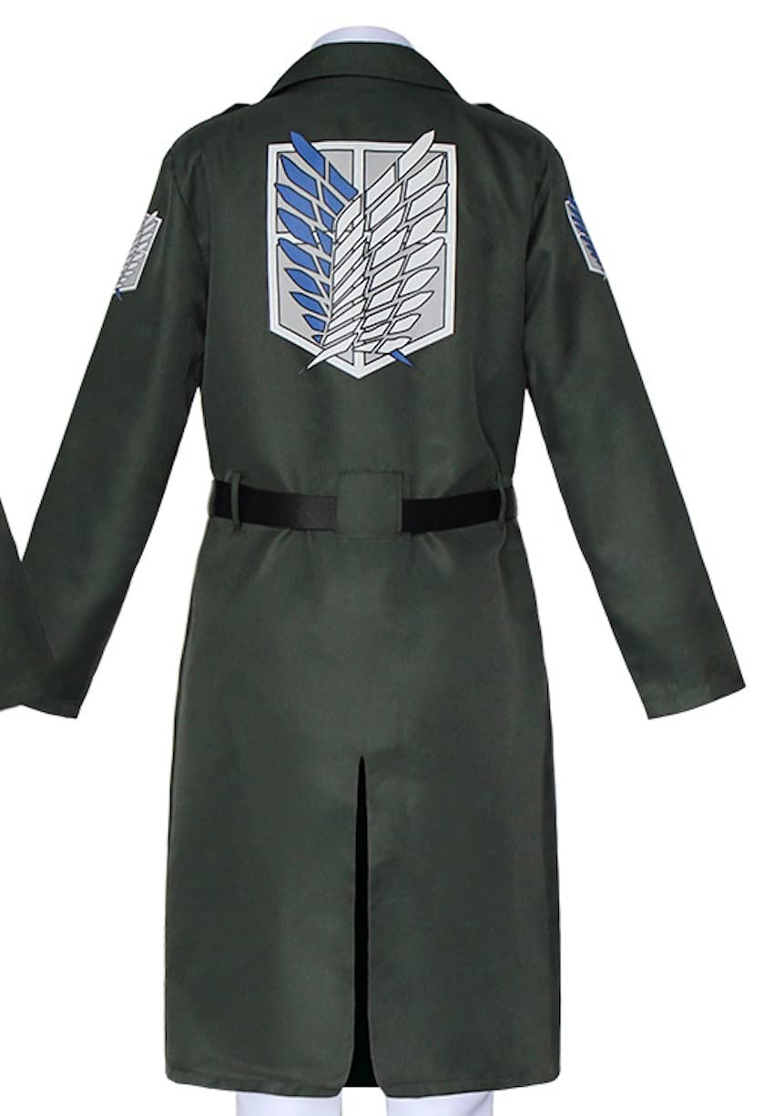 Cappotto Verde Maschera Carnevale Simil Attack Titans Costume Cosplay ATITAN31