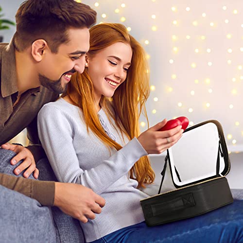 Vanmrior Travel Makeup Bag With Led Lighted Make Up Case With Mirror 3 Color Setting Cosmetic Makeup Box Organizer Vanity Case For Women Beauty Tools Accessories Case Rechargeable #TOP6