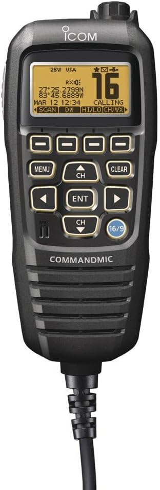HM195 CommandMic IV w/Yellow BlackLit LCD - Black