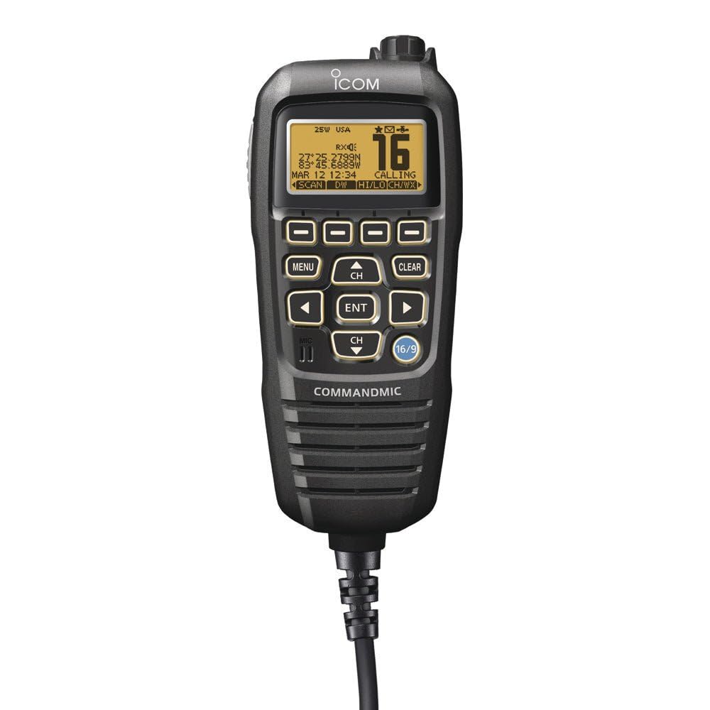 HM195 CommandMic IV w/Yellow BlackLit LCD - Black