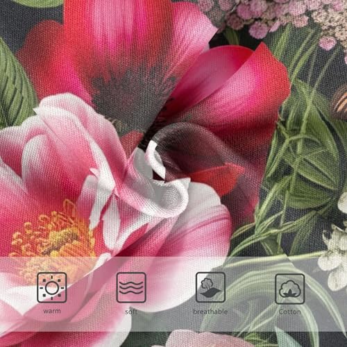 Toddler Girls Underwear 2t Cotton Panties Little Girl Print Kids Undies Briefs Ornate Floral Pink Red Flowers3