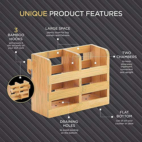 Bambüsi Bamboo Dish Drying Rack And Utensil Drying Caddy #TOP4