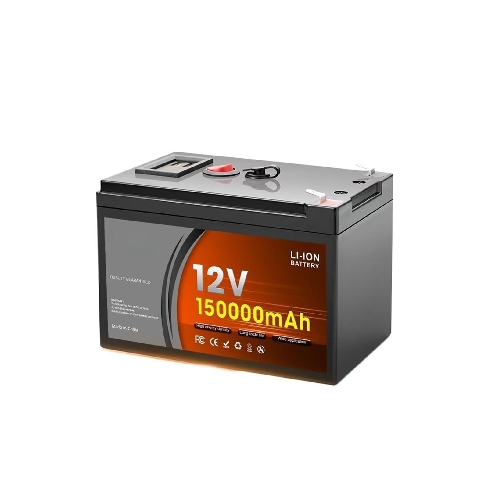 Batteria al litio ferro fosfato LiFePO4 12V 150AH Accumulo di energia domestica | Sistema off-grid for camper Sistema di generazione di energia solare Nave(150000mAh-01)