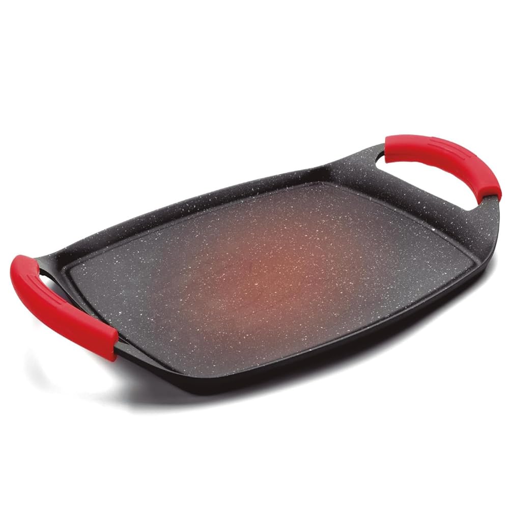 Suinga Plancha de Cocina con Revestimiento de Piedra 36cm | Pack 3 Sarten Grill para Cocinas de Induccion, Vitroceramica, Gas | Plancha de Asar