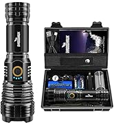 Shadowhawk Taschenlampe LED Aufladbar USB 10000 Lumen, Extrem Hell Taktische Taschenlampen, XHP70...