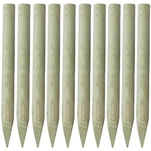 Goliraya Lot de 10 Poteaux de Clôture Bois Solide et Durable 100 cm Cover
