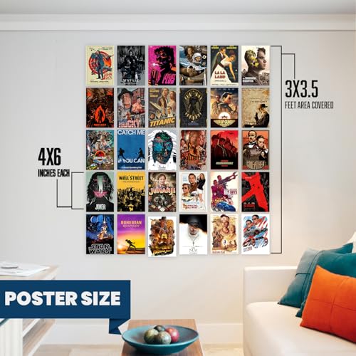 Image of Wallgasm Hollywood Movie Posters - Set of 30, 4x6 Inches Posters | Poster Set For Room, Wall Art for Bedroom, Gym, Office