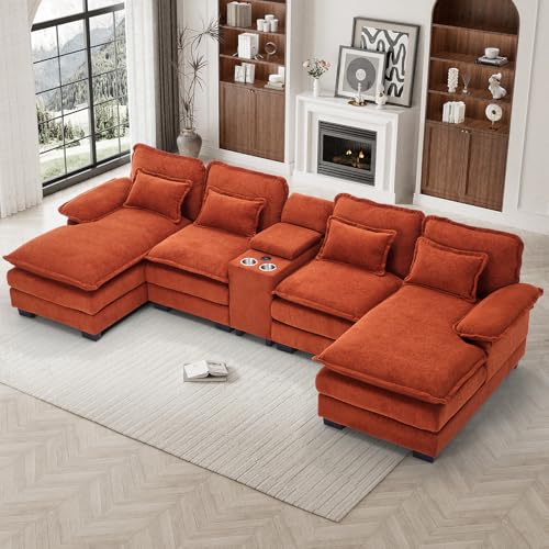 133" Oversized U Shaped Cloud Couch Modular Sectional Couches for