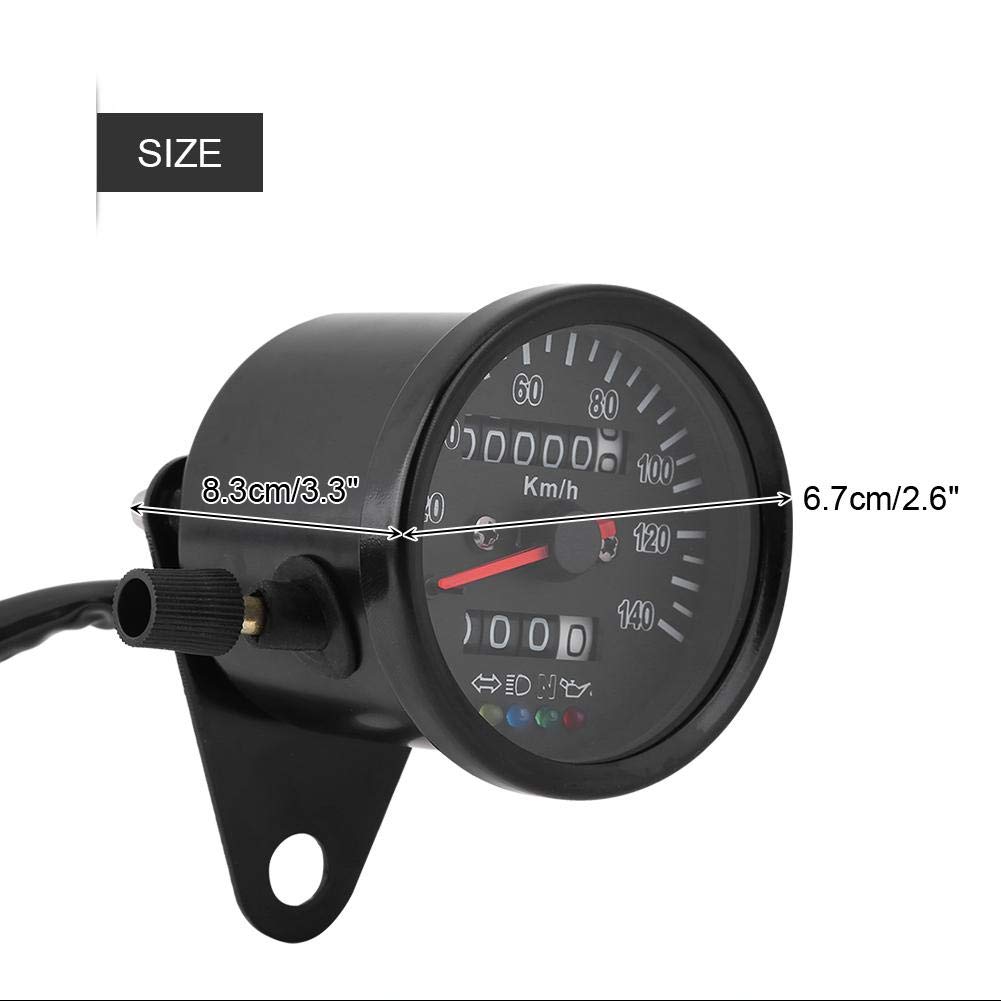 Fydun Tachimetro Moto Universale 60mm Tachimetri Motociclo Speedometer Gauge con Indicatore