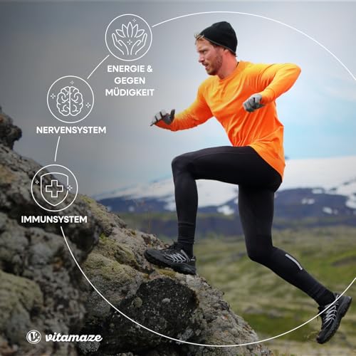 Vitamin B Komplex hochdosiert & vegan, 180 Tabletten für 6 Monate, B1, B2, B3, B5, B6, B7, B9, B12 Vitamine in einer Tablette, Natürliche Nahrungsergänzung ohne Zusatzstoffe, Made in Germany