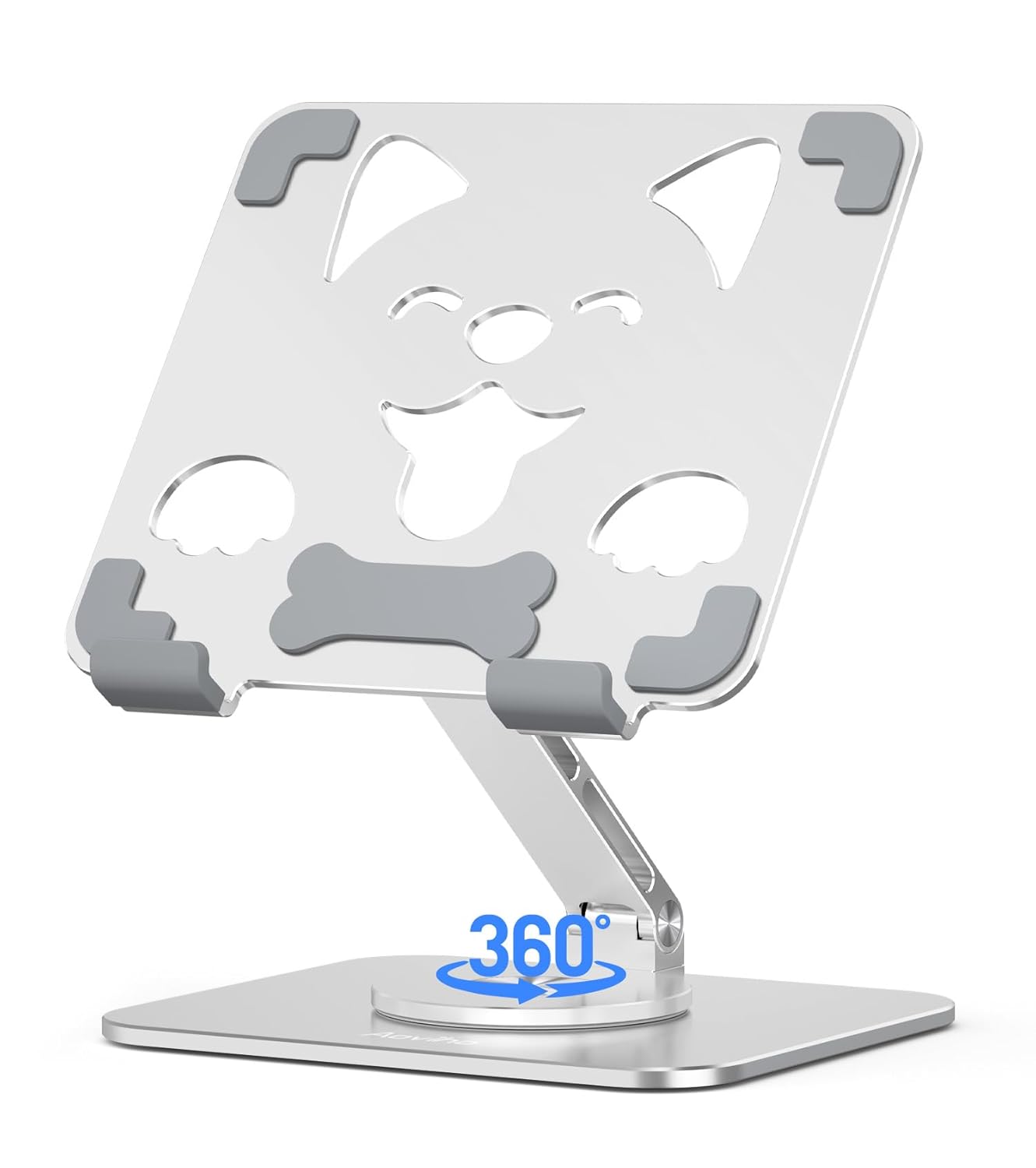 Adjustable Tablet Stand for iPad - 360 Rotating Aluminum Desk Holder Foldable Stable Stand for iPad Pro 12