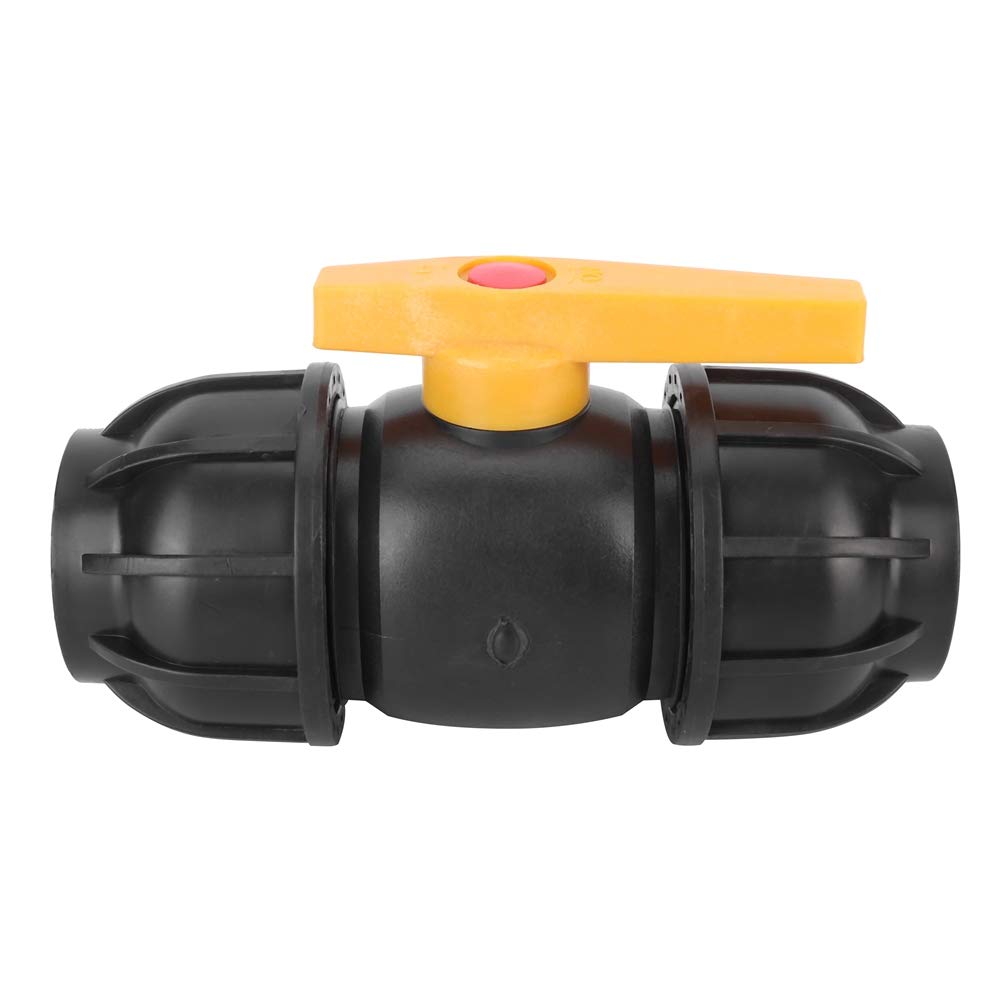 Hapivida Pe Ball Valve, Durable 50Mm Stop Tap Valve Connector For Water Pipes With Compression Fitting, High-Pressure Resistant Plastic Valve For Irrigation Systems And Plumbing