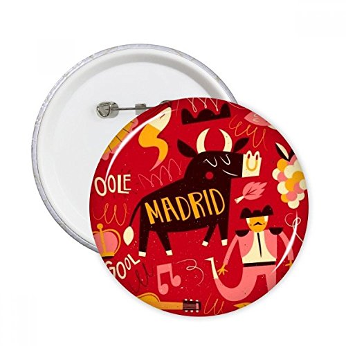 Musique corrida Madrid broches badges ronds XXL décoration vêtement fiesta