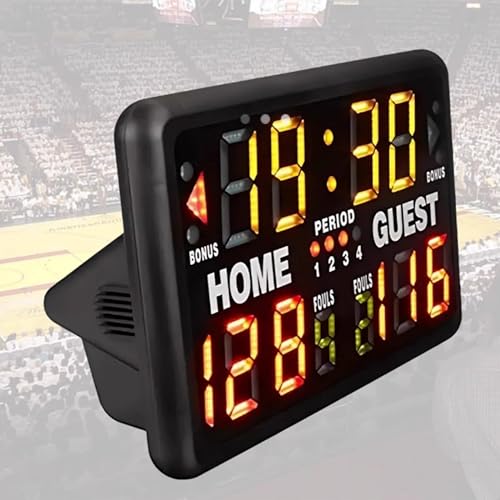 Marcador electrónico LED para baloncesto con temporizador y alarma miniatura 1