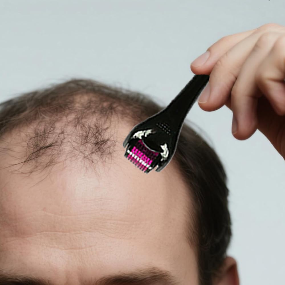 ZUSING Derma Roller for Beard Hair Face Microneedle Roller 0.25mm for Beauty, Black Purple - Image 3