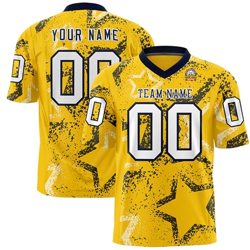 Custom Graffiti Football Jersey Personalized Stitched Printed Name Number V-Neck Football Shirt for Men Women Youth