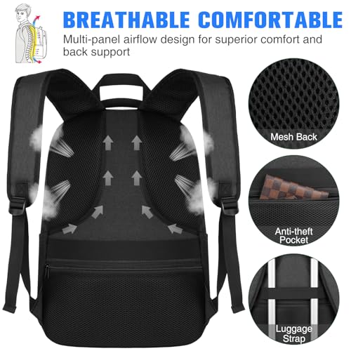 MOMUVO Backpack for Men and Women, School Backpack for Teens Boys, Water Resistant 15.6 inch Laptop Backpack Computer Bag with USB Charging port for Business College Travel4