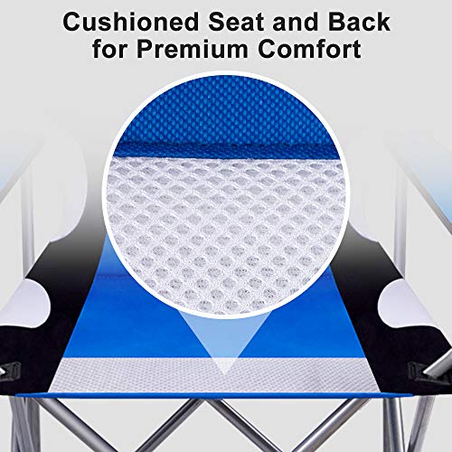 Folding Camping Chairs Outdoor Lawn Chair Padded Foldable Sports Chair Lightweight Fold Up Adult Camp Chairs With Cup Holder Highweight Capacity Bag Chair For Heavy Duty Beach Hiking Fishing Spectator #TOP3