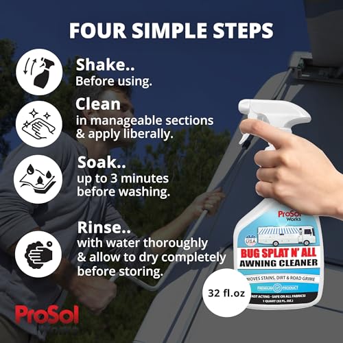 Prosol Works BNA8011 Bug Splat N' All Awning Cleaner 32 Fl Oz - Boat, Patio, Trailer & Rv Awning Cleaner thumb #3