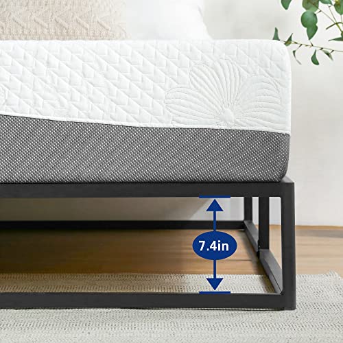 Olee Sleep 9 Inch Modern Metal Platform Bed Frame/Wooden Slats/Mattress Foundation/Wood Slat Support/No Box Spring Needed, King, Black #TOP4
