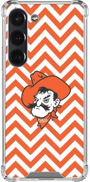 Skinit Clear Phone Case Compatible with Galaxy S23 - Officially Licensed Oklahoma State University Split Jersey Design