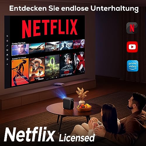 Beamer【Integriertes Netflix/YouTube/Prime Video】, Full HD 1080P 18000 Lumen, iZEEKER 4K Beamer WiFi Bluetooth Vollständig Versiegelt, Elektrischer Fokus 4D/4P-Keystone Kompatibel mit Android/PC/USB – Bild 3