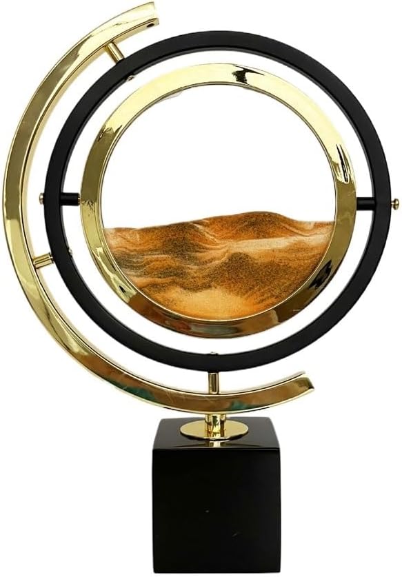 Copper Ornaments European Style Simple Office Quicksand Painting Ornaments Study Desk Hourglass Metal Decoration Home Living Room Crafts Desktop Decorations,B-B