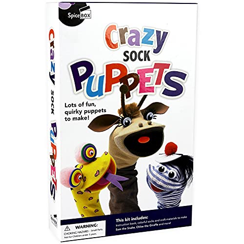 SpiceBox Children's Activity Kits Play Box Crazy Sock Puppets, Multi Colors (5522739)