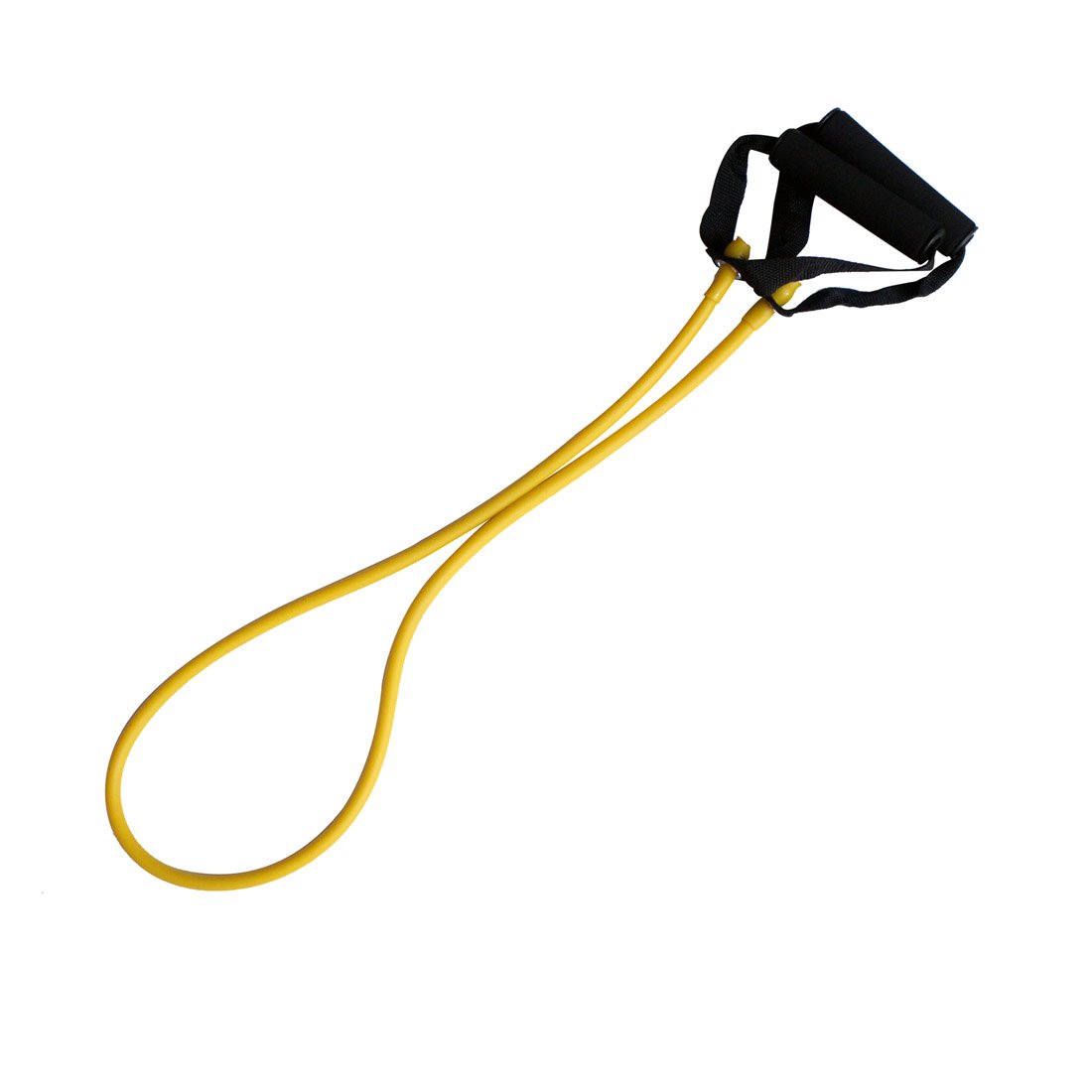 Toweter Pilates Fitness-Tube Elastica di Resistenza per Fitness con Maniglie (Giallo)